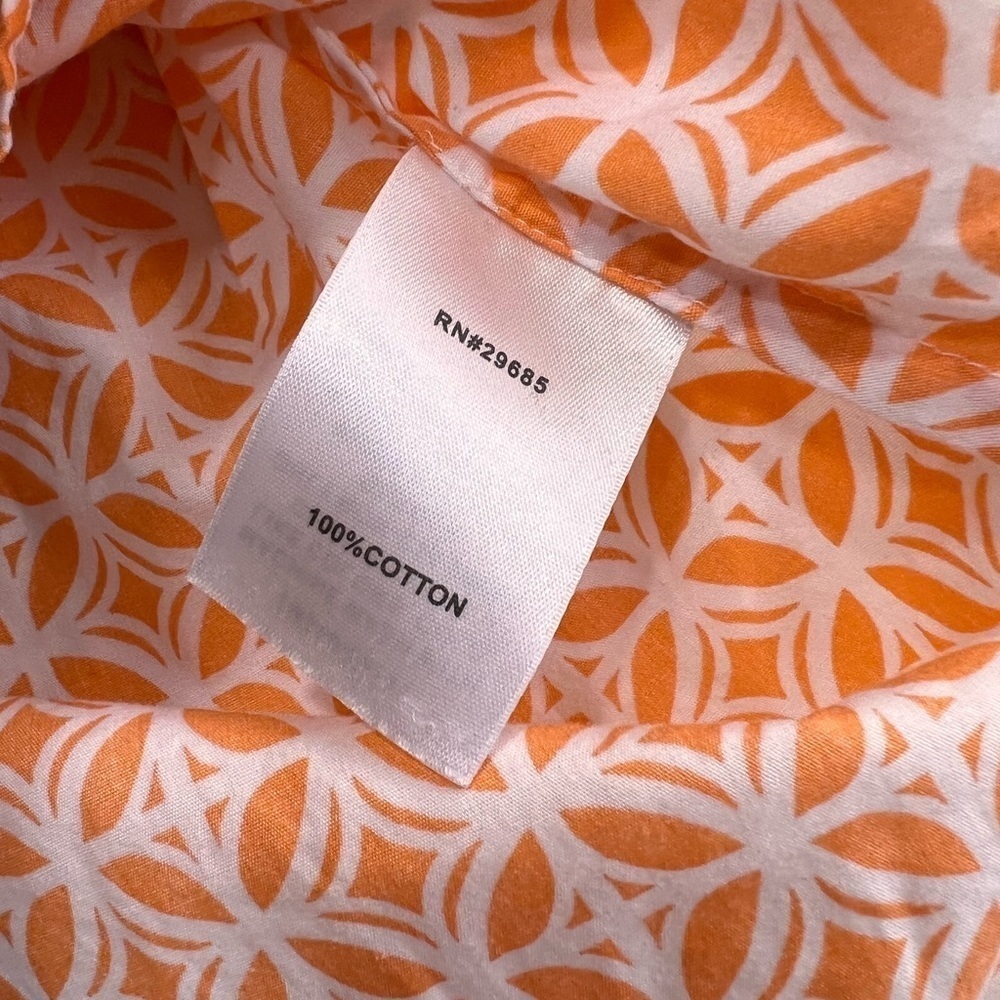 Pendleton Geometric Orange Cotton Split Neck Blou… - image 4